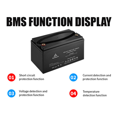 Batterie marine solaire 100ah de rv 12v Lifepo4 rechargeable